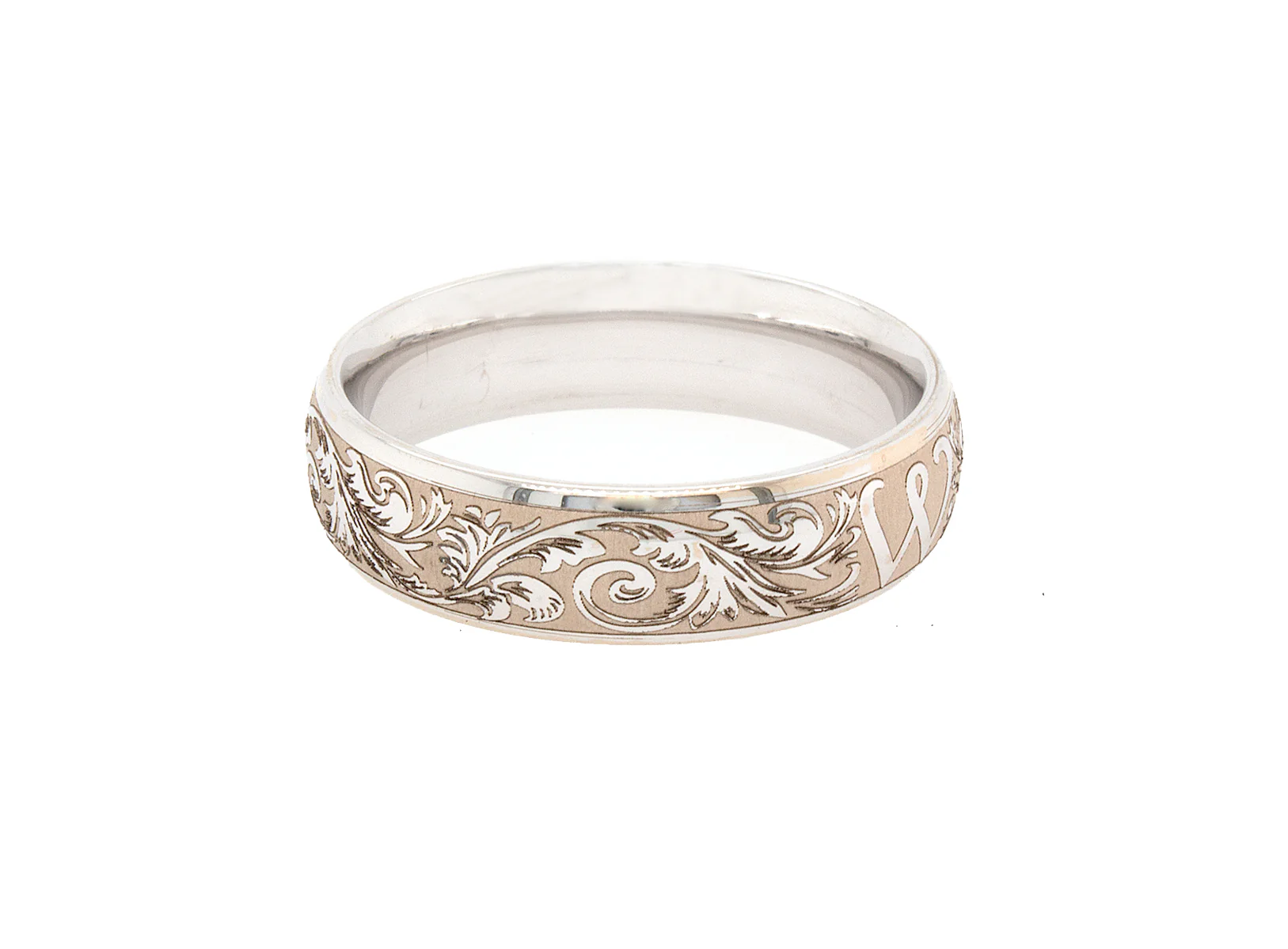7mm Custom Made Solid Gold Ring with Personalized Initial and Victorian Style Engravings - Image 5