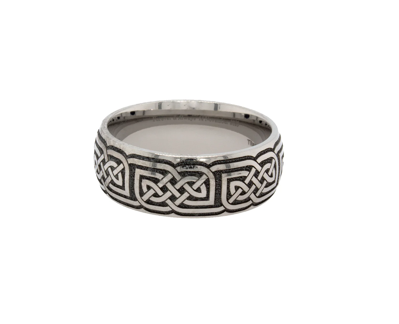8mm Custom Made Dome Shaped Titanium with Celtic Knot Engravings - Image 4