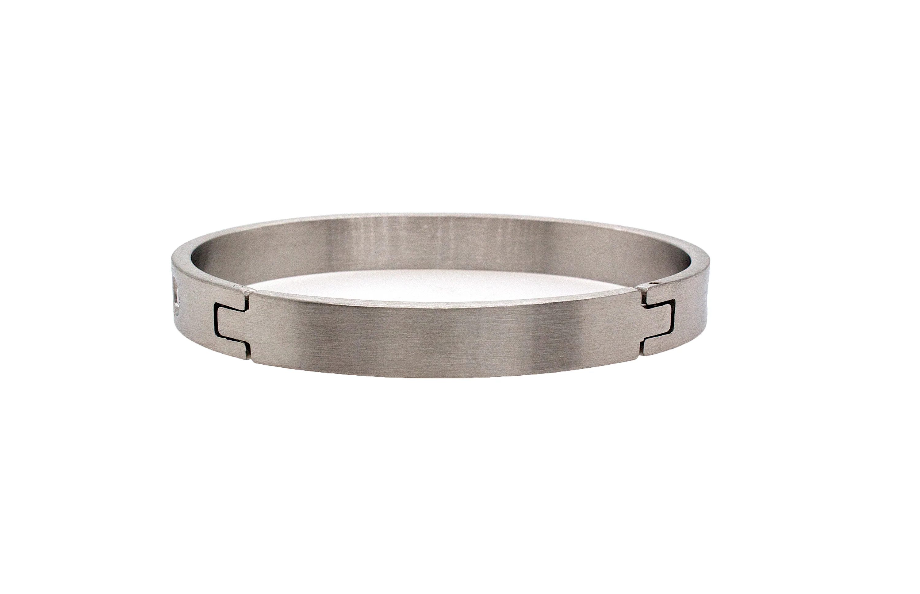 8mm Stainless Steel Bangle Bracelet with 8 Stones - Image 5