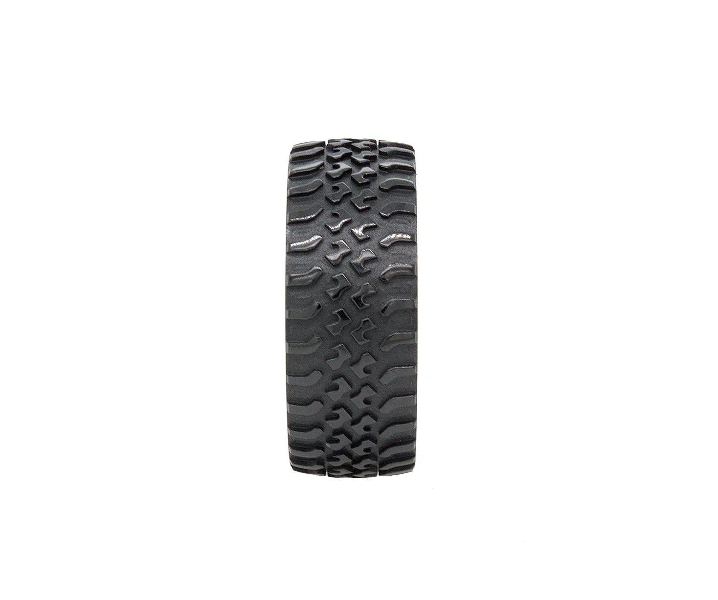 9mm Custom Made Dome Shaped Black Zirconium Ring with Tire Track Pattern - Image 3