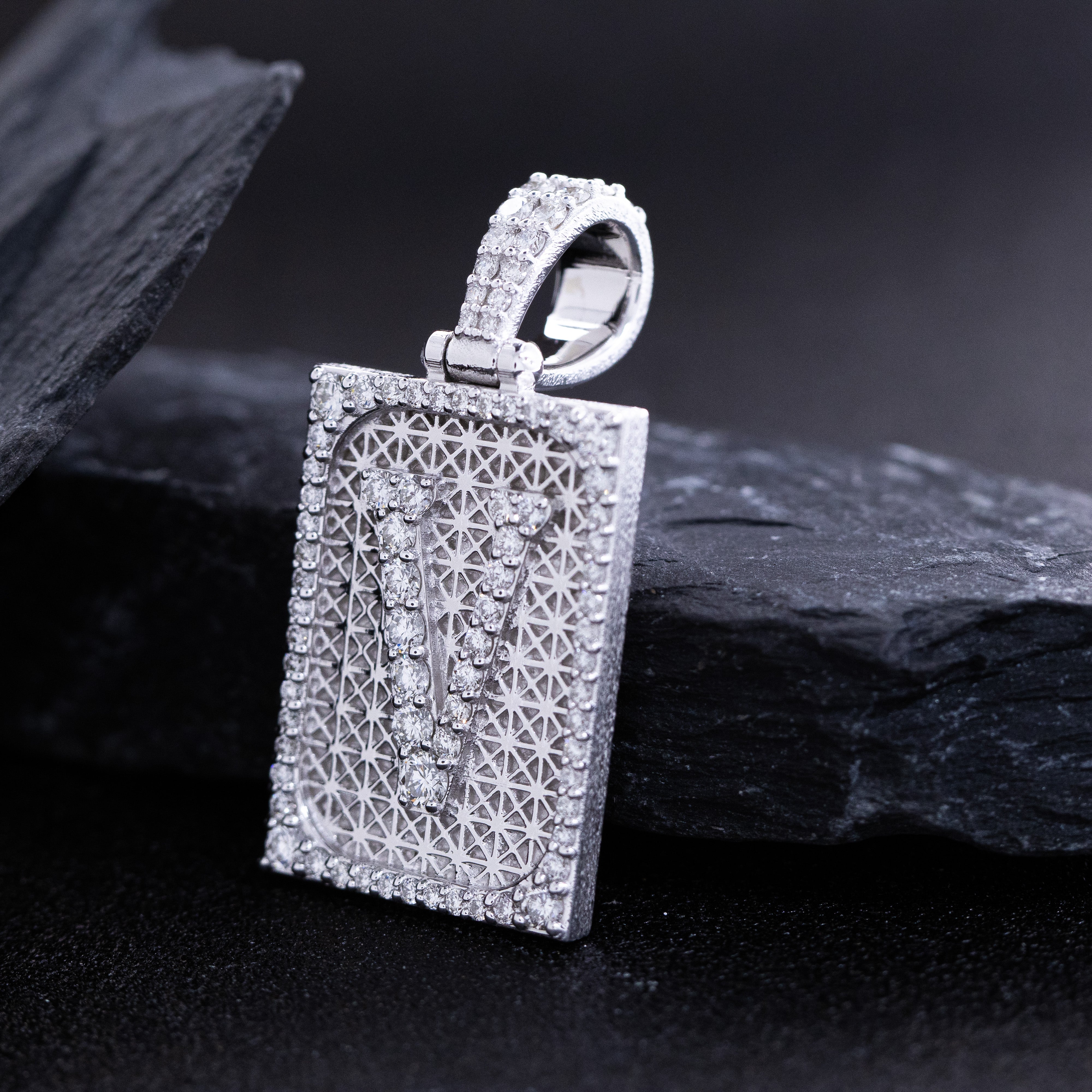 Solid 18k Gold Initial Pendant with Natural Diamonds - Image 3