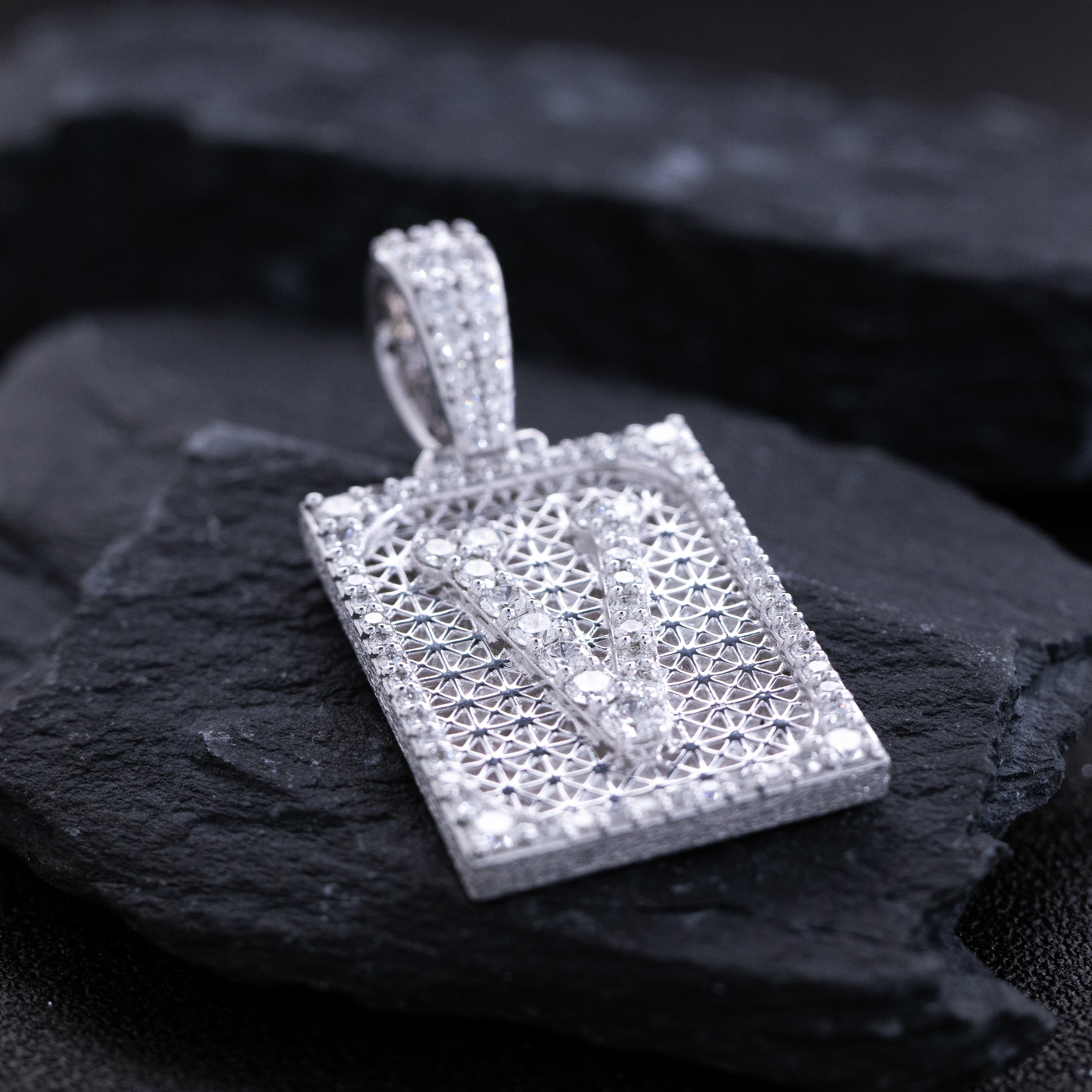 Solid 18k Gold Initial Pendant with Natural Diamonds - Image 4