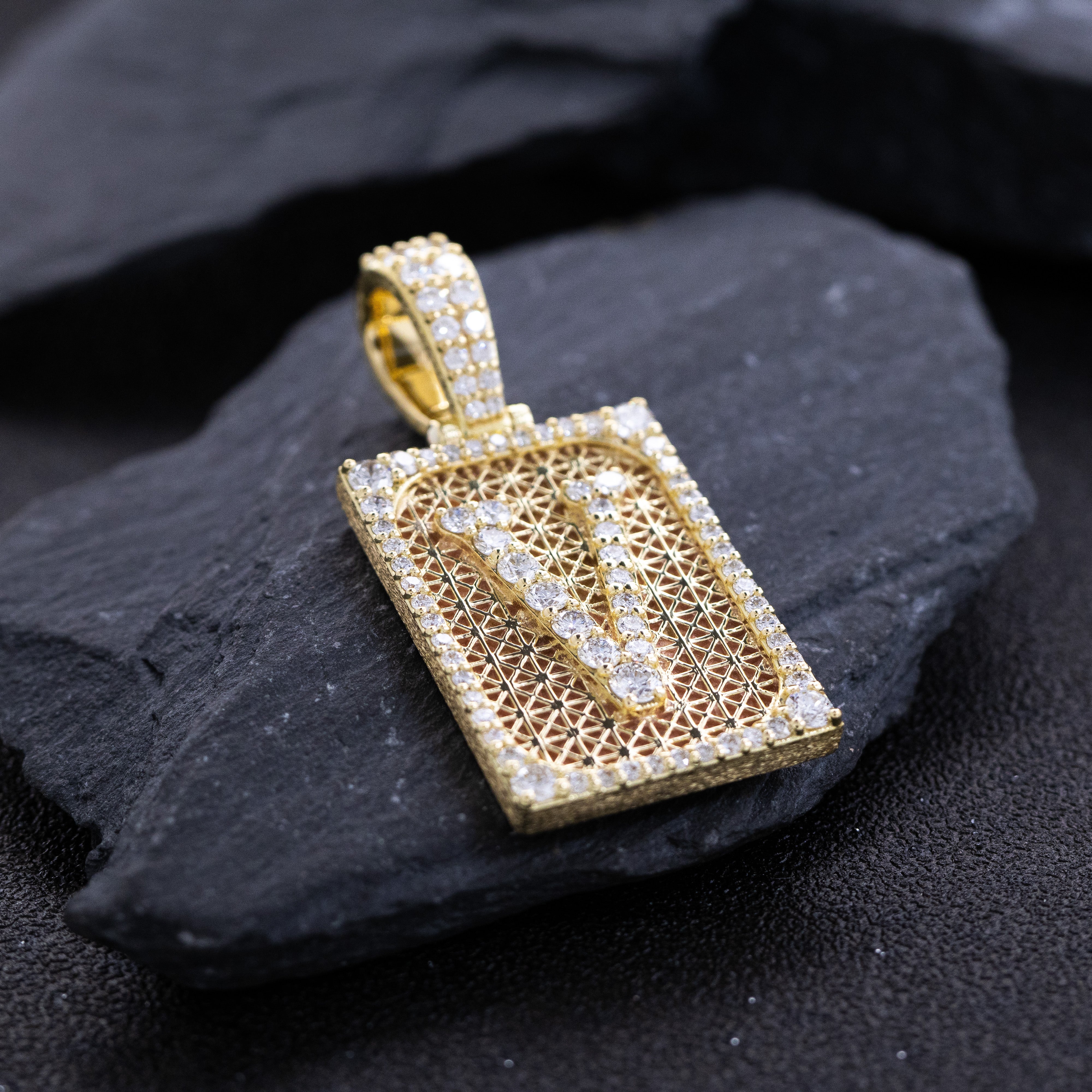 Solid 18k Gold Initial Pendant with Natural Diamonds - Image 5