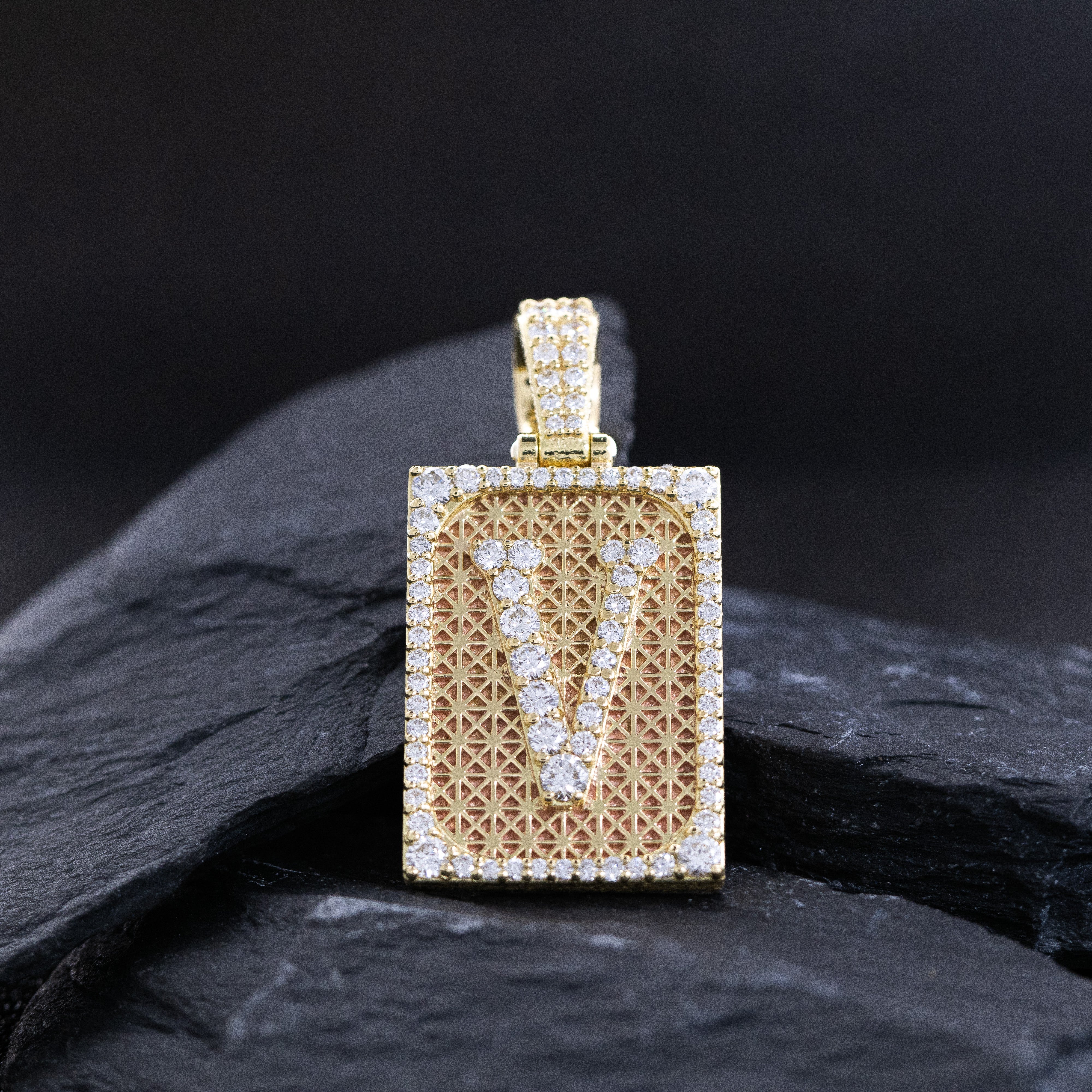 Solid 18k Gold Initial Pendant with Natural Diamonds - Image 6