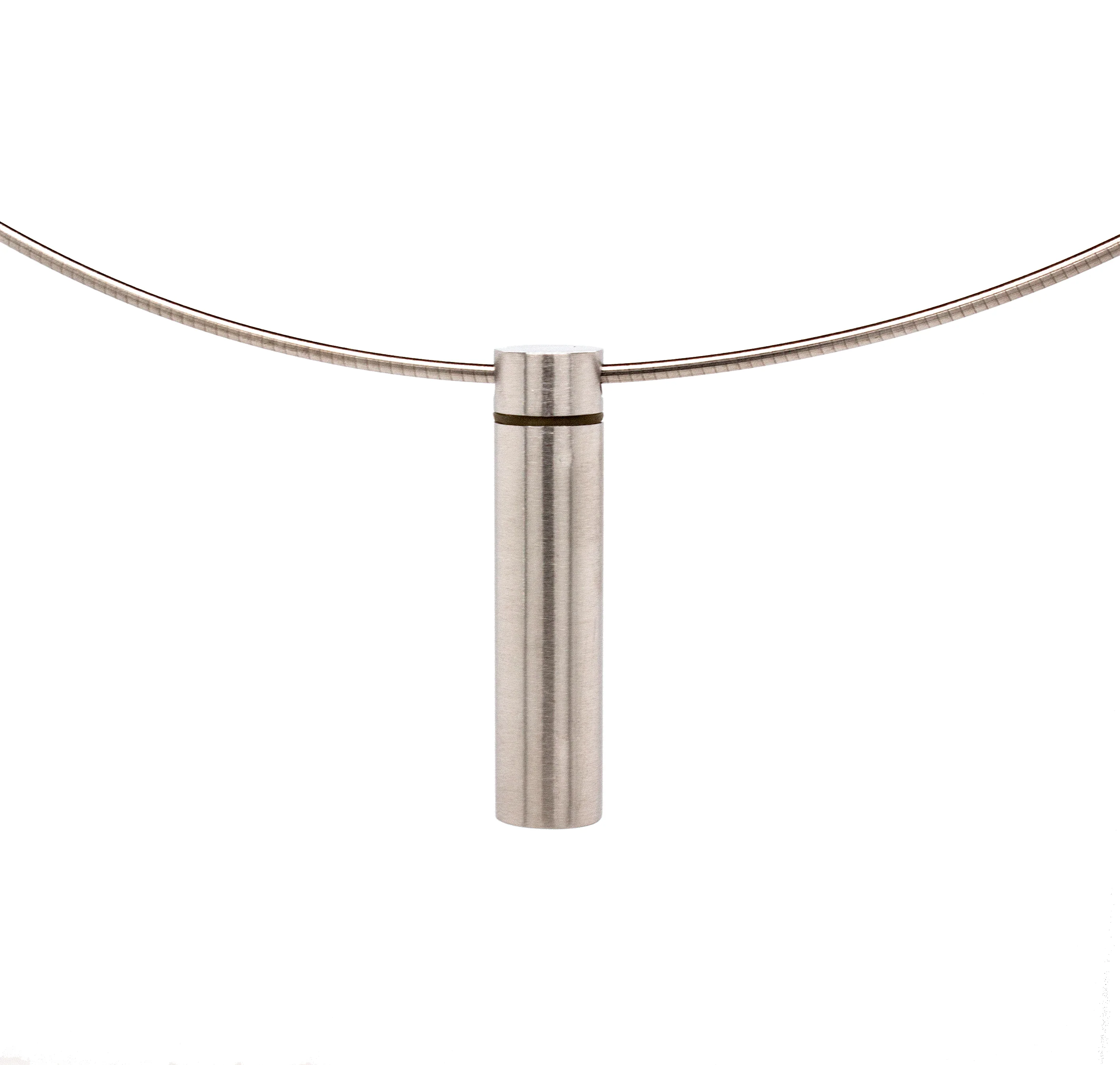 Stainless Steel Diffuser Necklace with Cylinder Pendant and Alternative Diamond Stones - Image 3